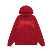 Revenge Metal Font Zip‑Up Hoodie