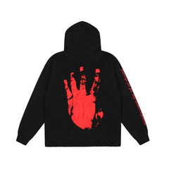 Revenge Sleeve Print Street Hoodie