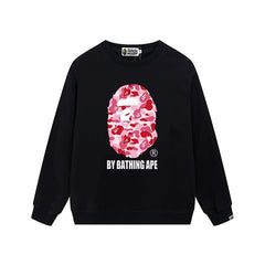 BAPE Pink Camo Ape Head Crewneck Sweatshirt Black