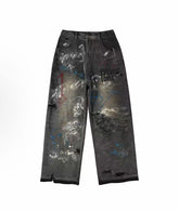 SSSAINT LOUIS Graffiti Distressed Baggy Jeans