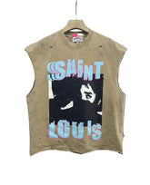 SSSAINT LOUIS Portrait Distressed Sleeveless Tee