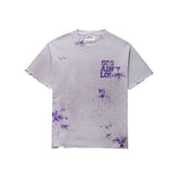 SSSAINT LOUIS Purple Logo Ripped T‑Shirt