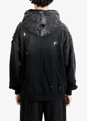 Satoshi Nakamoto Distressed Zip‑Up Hoodie