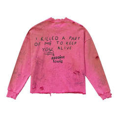 SSSAINT LOUIS Destroyed Graphic Crewneck