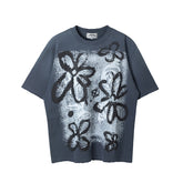 SSSAINT LOUIS Graffiti Floral Print Tee