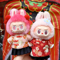Doll Cloth Year of the Horse Cheongsam Set For Labubu - 166