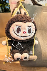 The Monsters Labubu Timber Workshop Series Playing On The Swing Plush Pendant