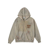 SSSAINT LOUIS Paint‑Splatter Zip‑Up Hoodie