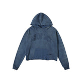 SSSAINT LOUIS Cropped Destroyed Hoodie