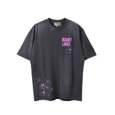 SSSAINT LOUIS Purple Paint‑Splatter Tee