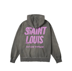 SSSAINT LOUIS Paint‑Splatter Zip‑Up Hoodie