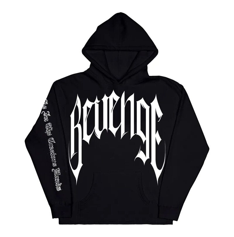 Revenge Sleeve Script Pullover Hoodie