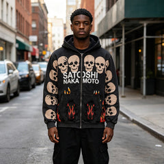 Satoshi Nakamoto Rock‑Style Full‑Zip Hoodie