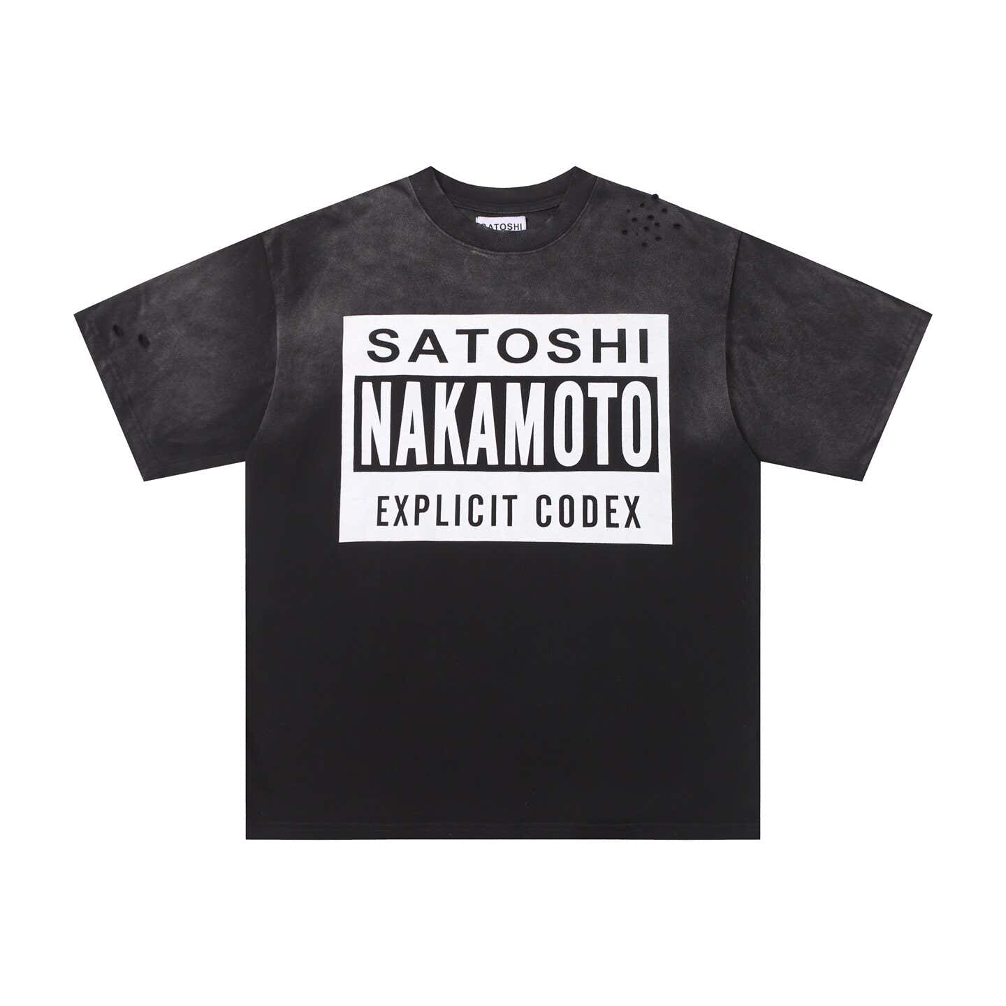 Satoshi Nakamoto Box Text Vintage T‑Shirt