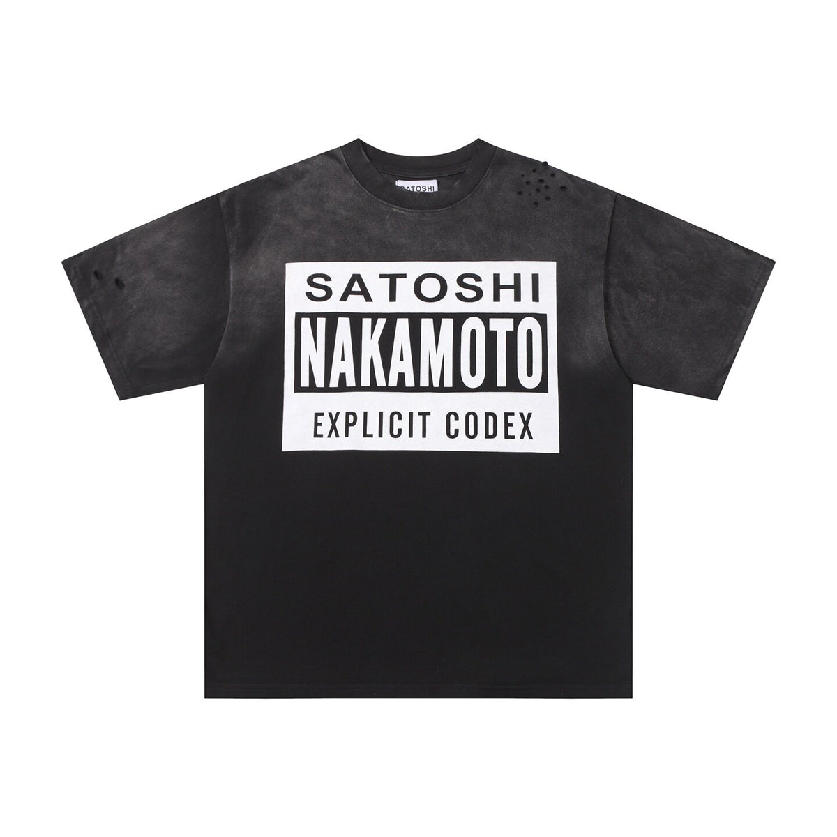 Satoshi Nakamoto Box Text Vintage T‑Shirt