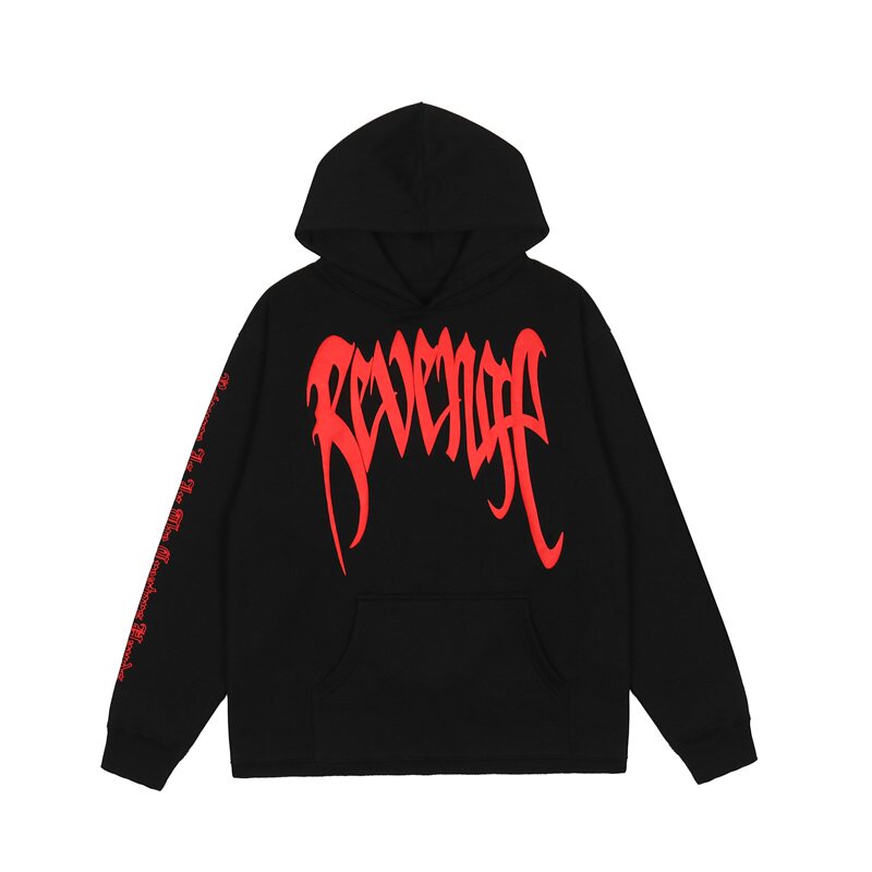 Revenge Sleeve Print Street Hoodie