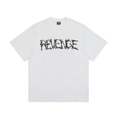 Revenge Bone‑Logo Skull Graphic T‑Shirt