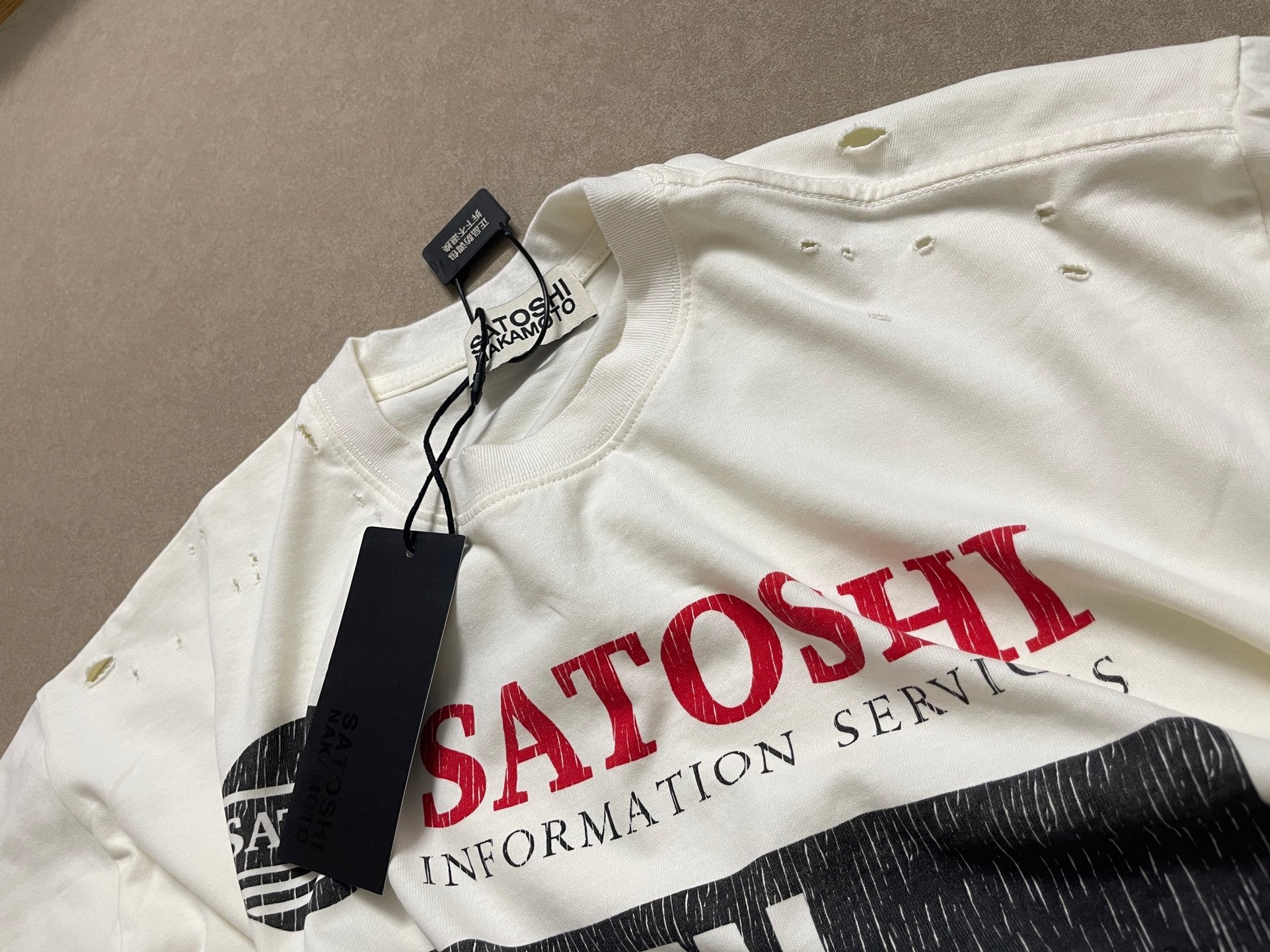 Satoshi Nakamoto Ripped Graphic Vintage Tee