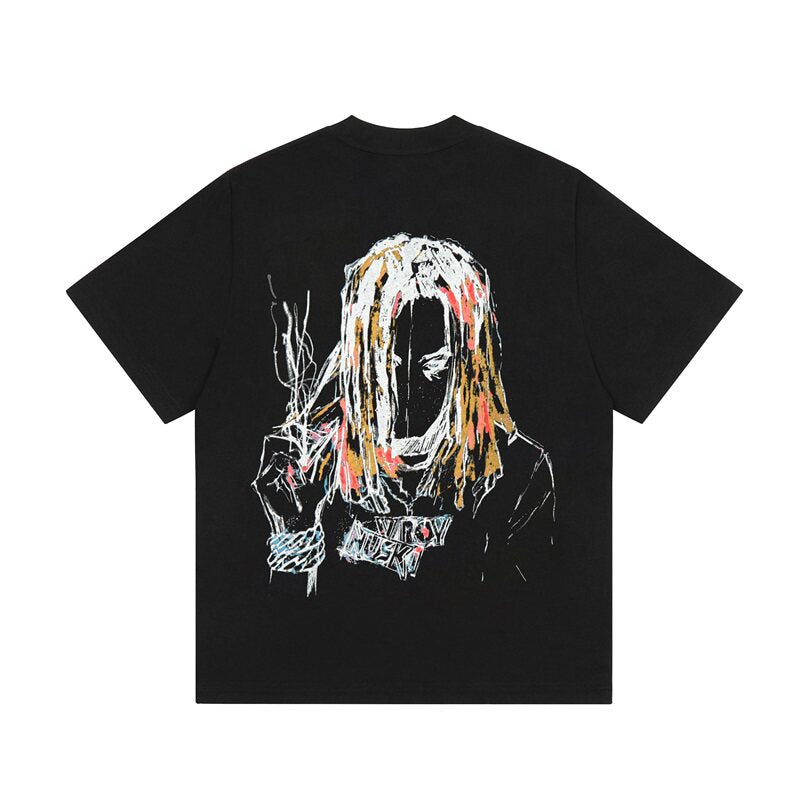 Revenge Color‑Splash Gothic Script T‑Shirt
