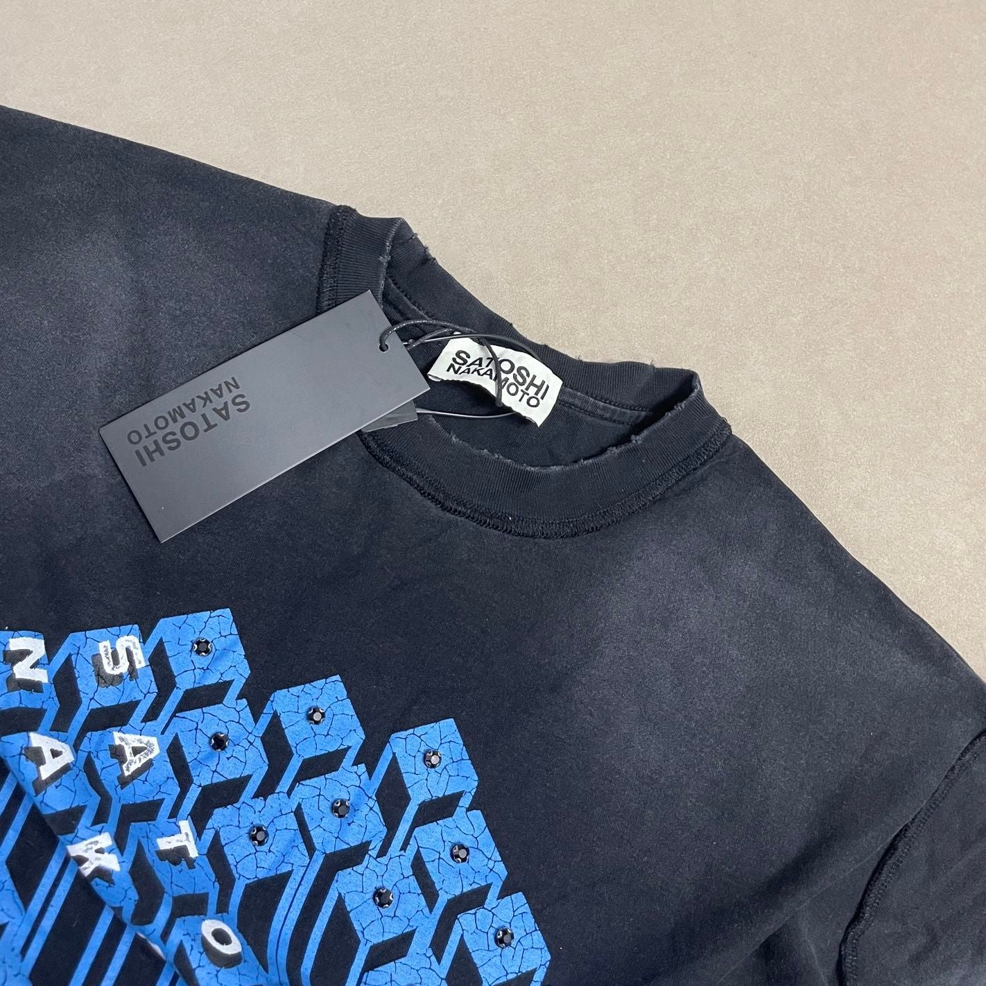 Satoshi Nakamoto 3D Cube Washed Tee