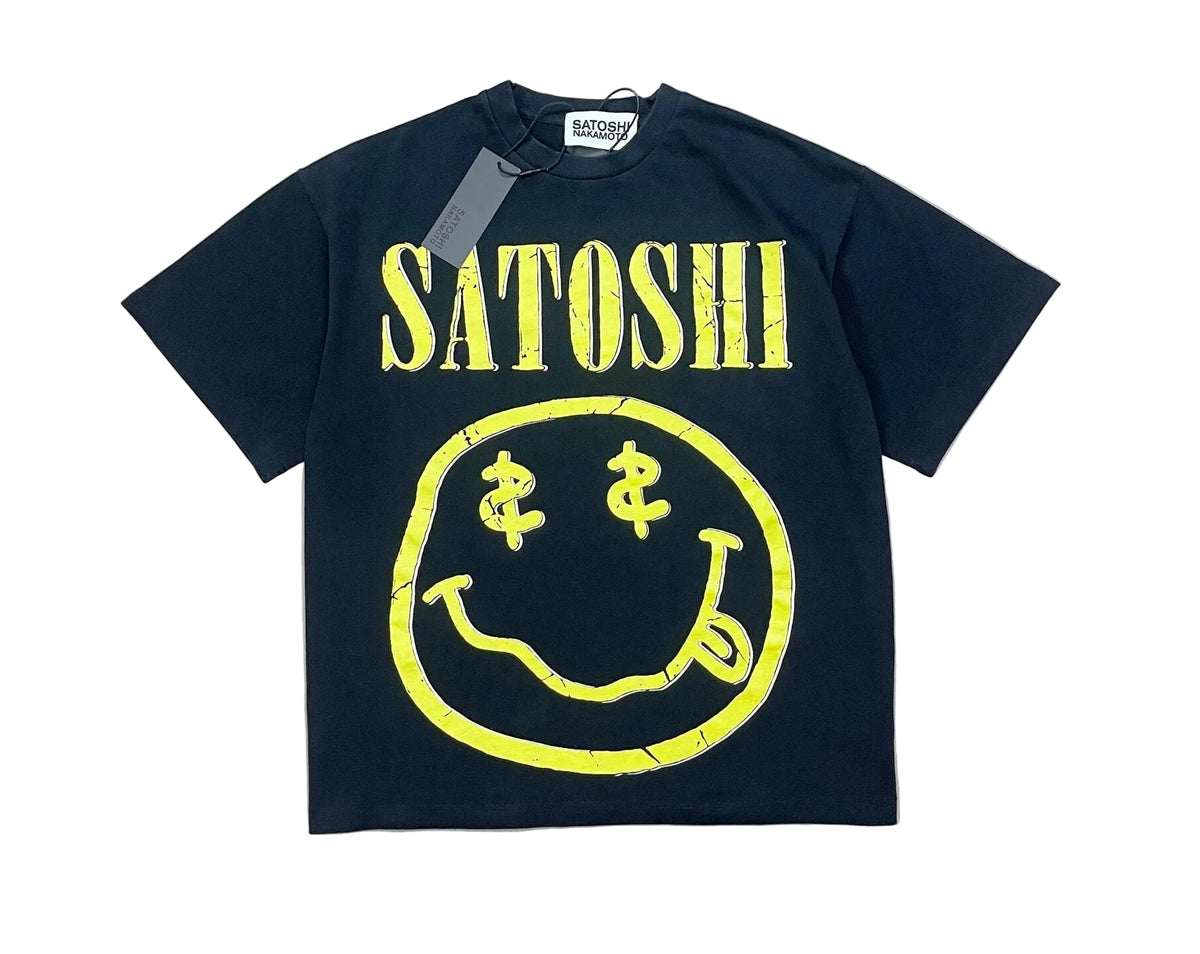 Satoshi Nakamoto Dollar‑Eye Smiley Tee