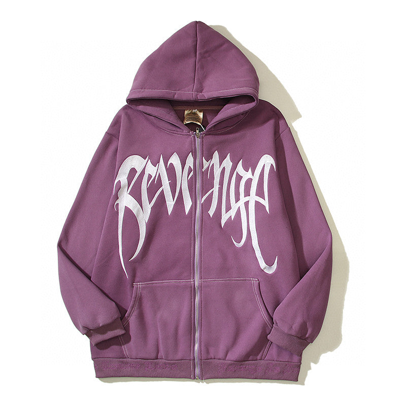 Revenge Big Logo Zip‑Up Hoodie