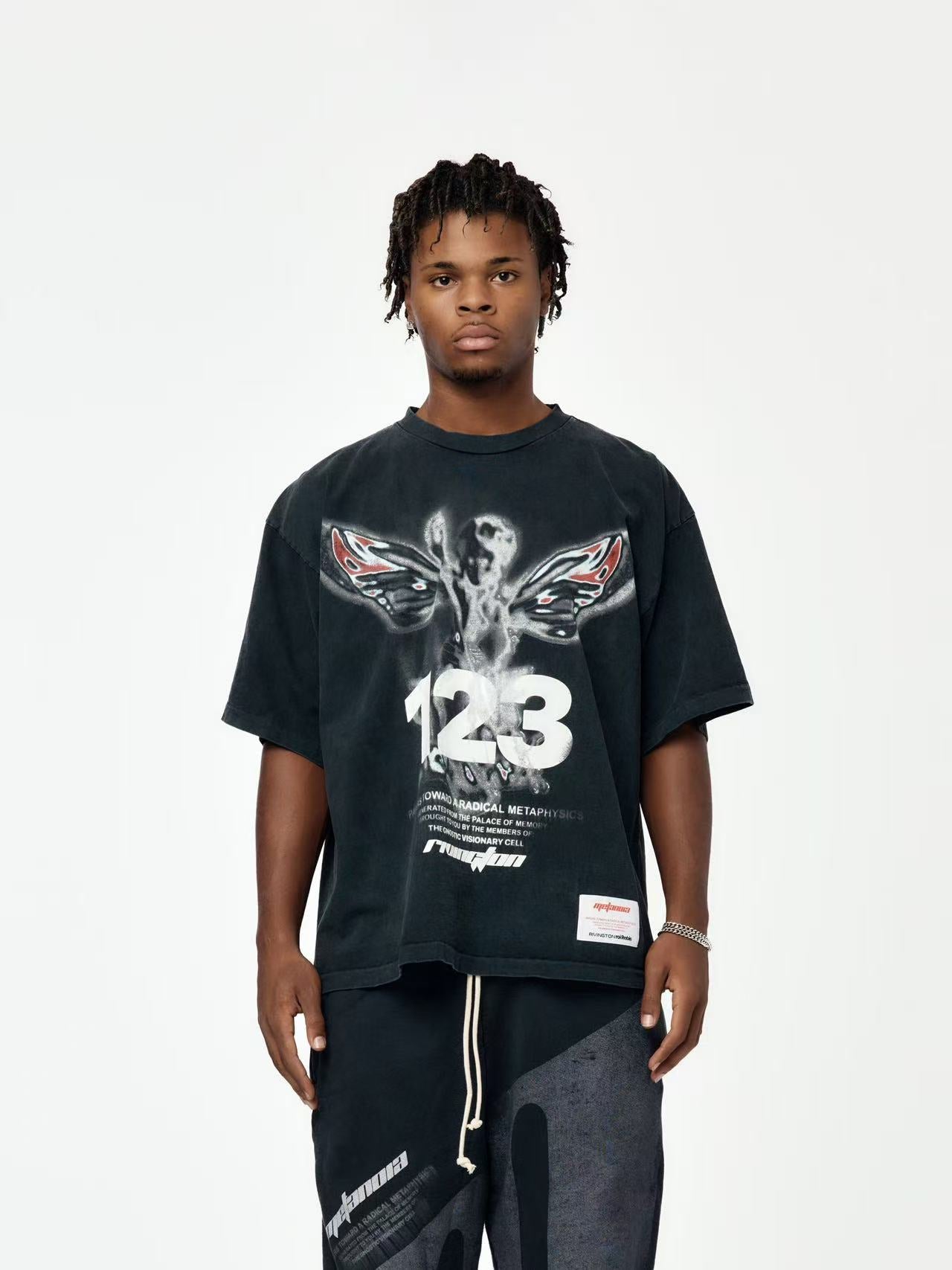 RRR123 Faded Angel Print T‑Shirt