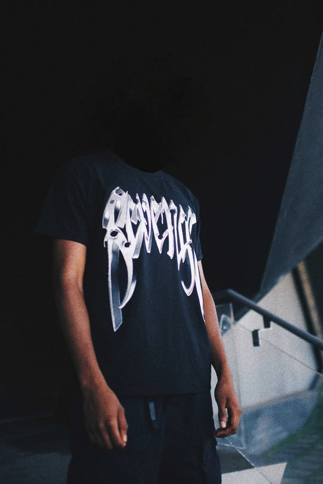 Revenge Chrome‑Effect Graphic T‑Shirt