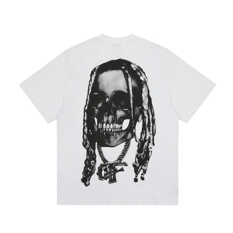Revenge Bone‑Logo Skull Graphic T‑Shirt