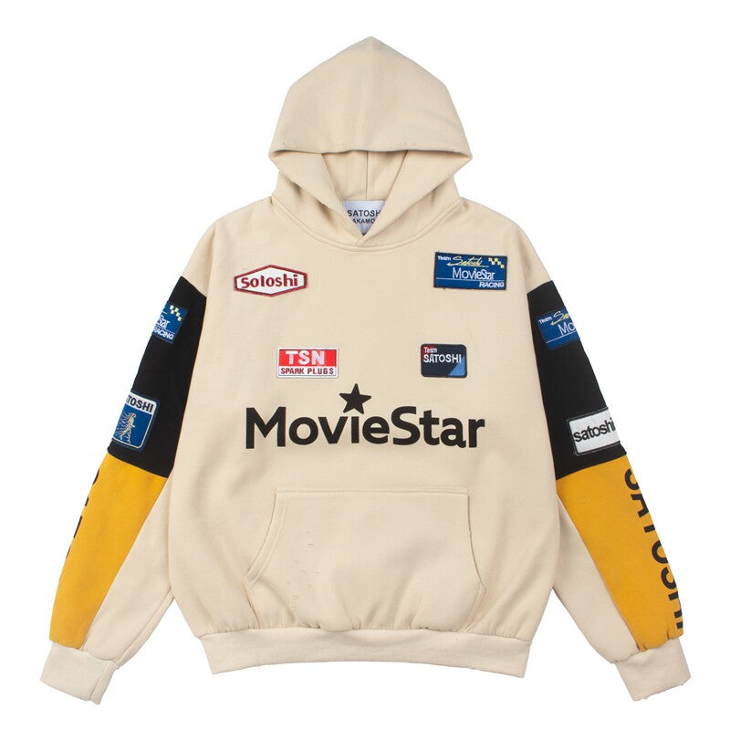 Satoshi Nakamoto Color‑Block Racing Hoodie