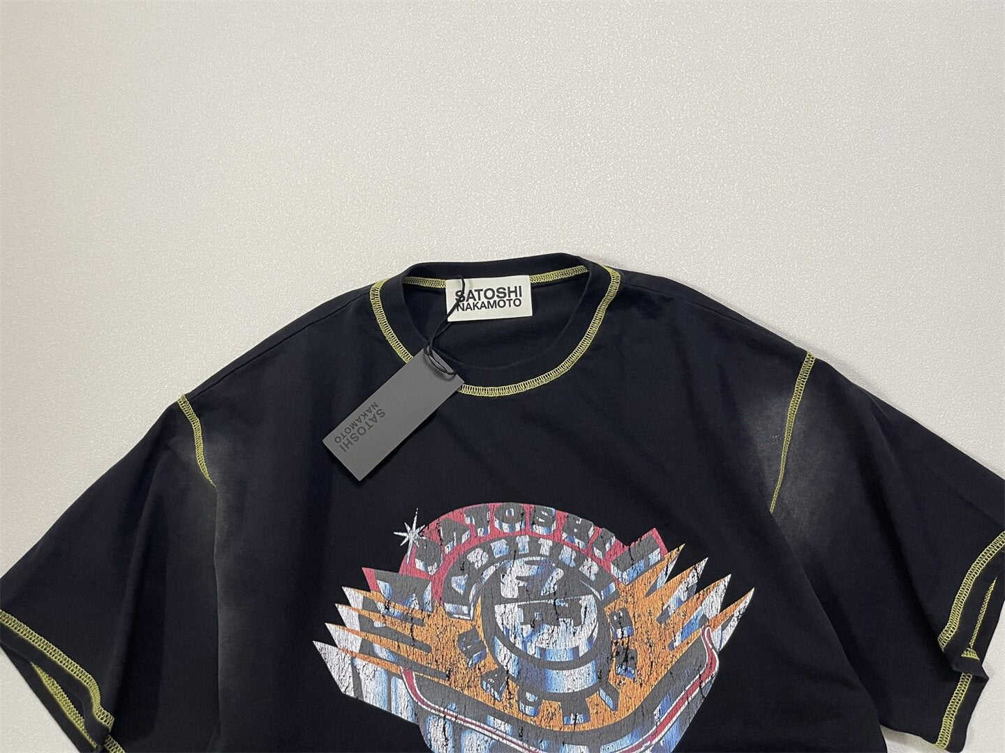 Satoshi Nakamoto Vintage Helmet Print Tee