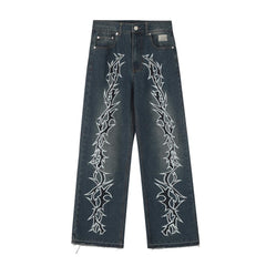 Revenge Tribal Embroidery Jeans