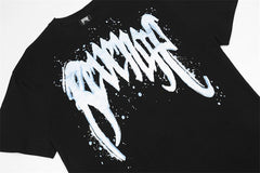 Revenge Blue Splash Skull Graphic T‑Shirt