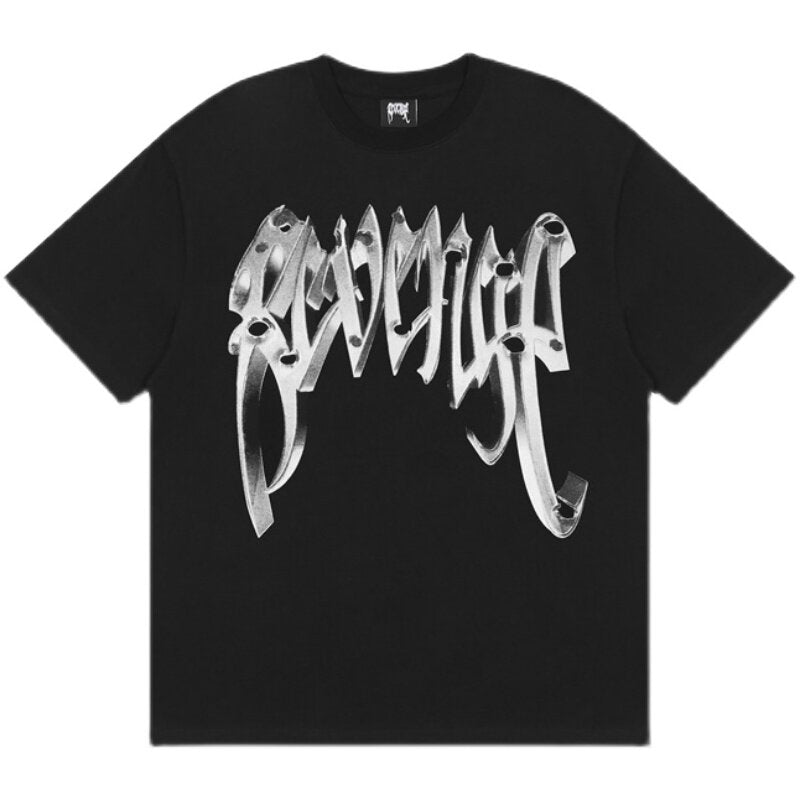 Revenge Chrome‑Effect Graphic T‑Shirt