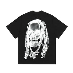 Revenge Bone‑Logo Skull Graphic T‑Shirt