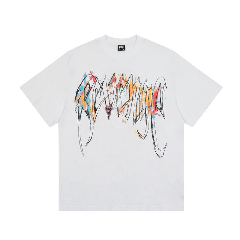 Revenge Color‑Splash Gothic Script T‑Shirt