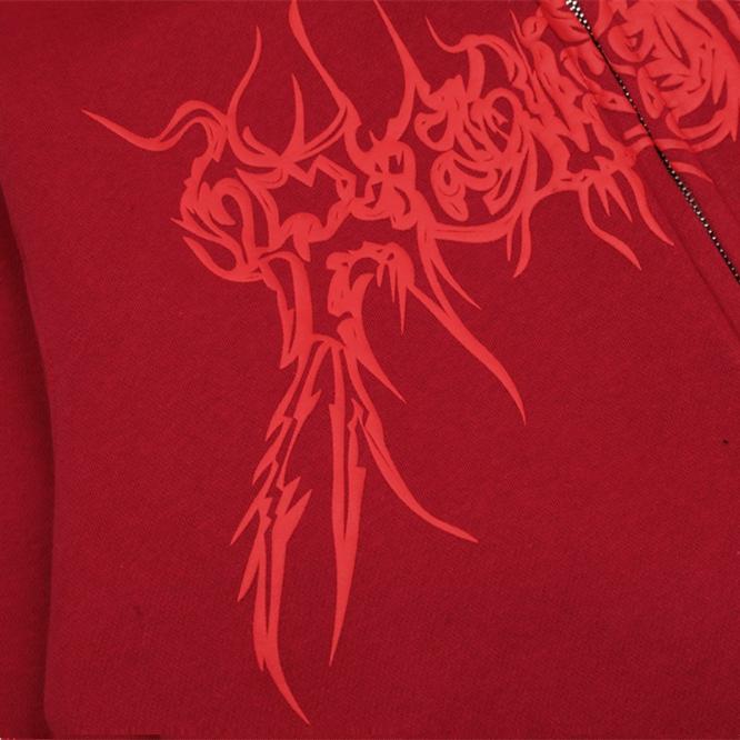 Revenge Metal Font Zip‑Up Hoodie