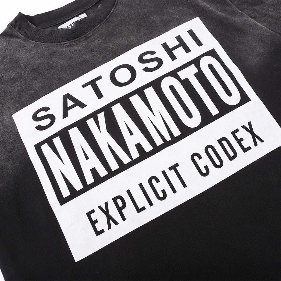 Satoshi Nakamoto Box Text Vintage T‑Shirt