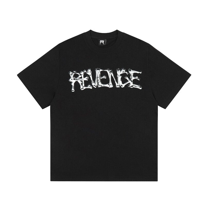 Revenge Bone‑Logo Skull Graphic T‑Shirt