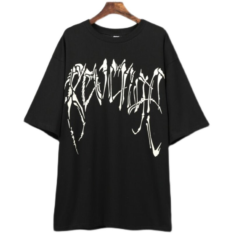 Revenge Bone‑Font Street‑Wear T‑Shirt