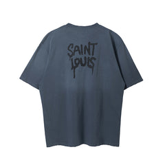 SSSAINT LOUIS Graffiti Floral Print Tee