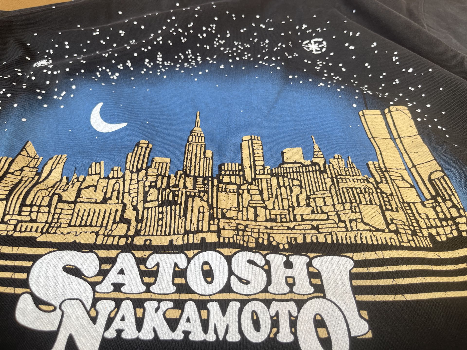 Satoshi Nakamoto Night City Skyline Tee