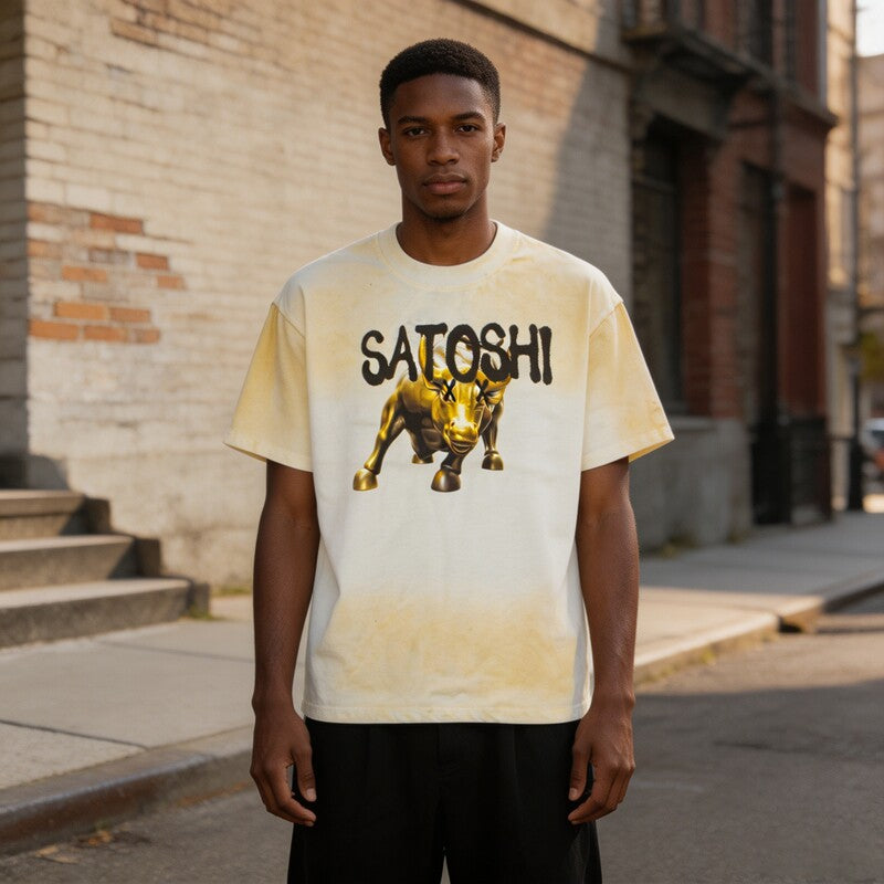 Satoshi Nakamoto Bull Graphic Tie‑Dye T‑Shirt