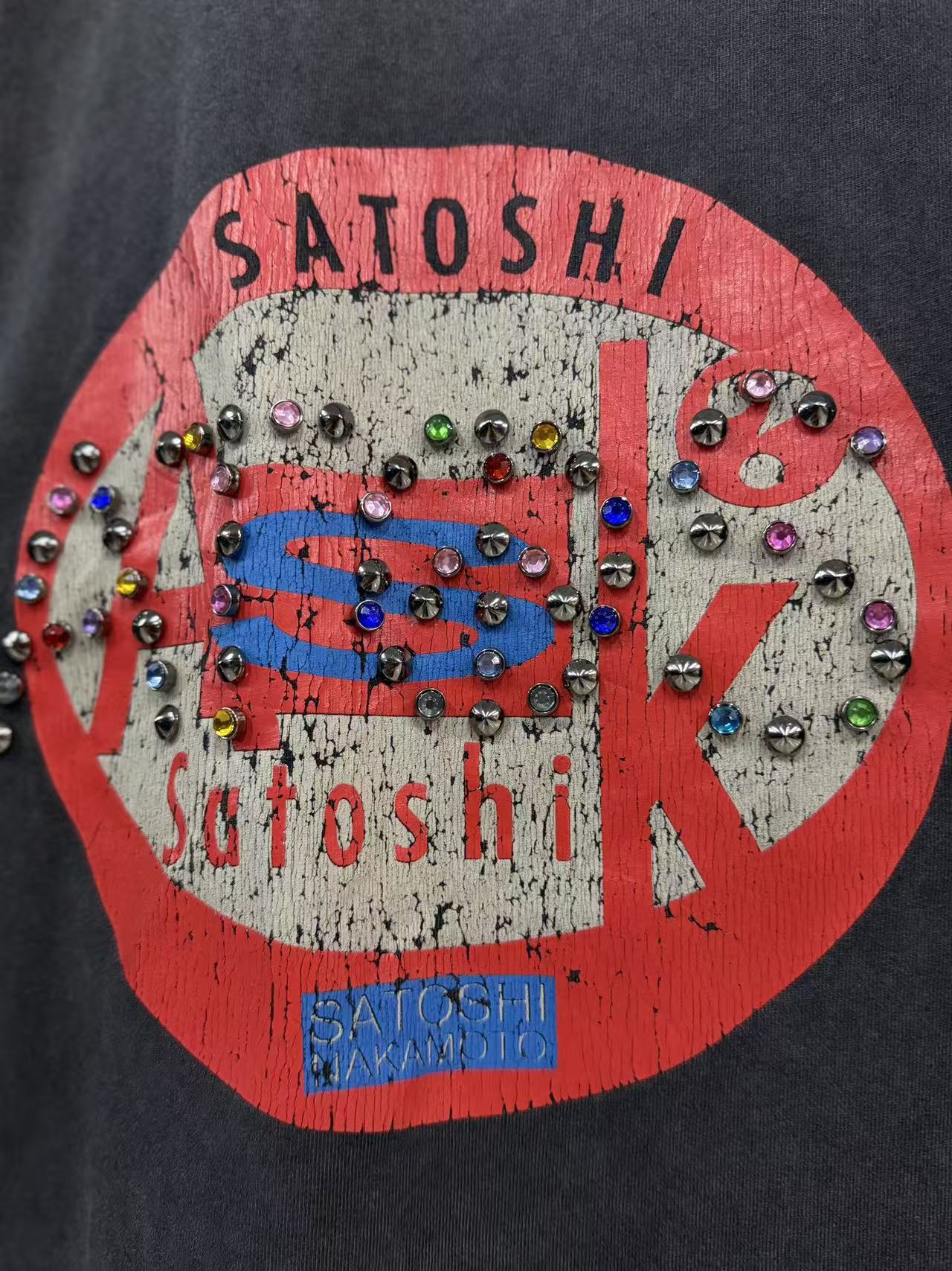 Satoshi Nakamoto Rhinestone Circle Logo Tee
