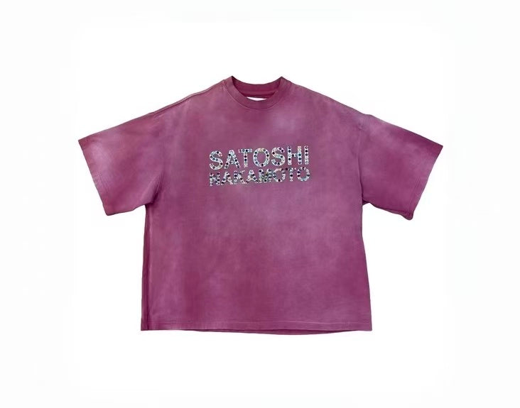 Satoshi Nakamoto Rhinestone Letter Tee