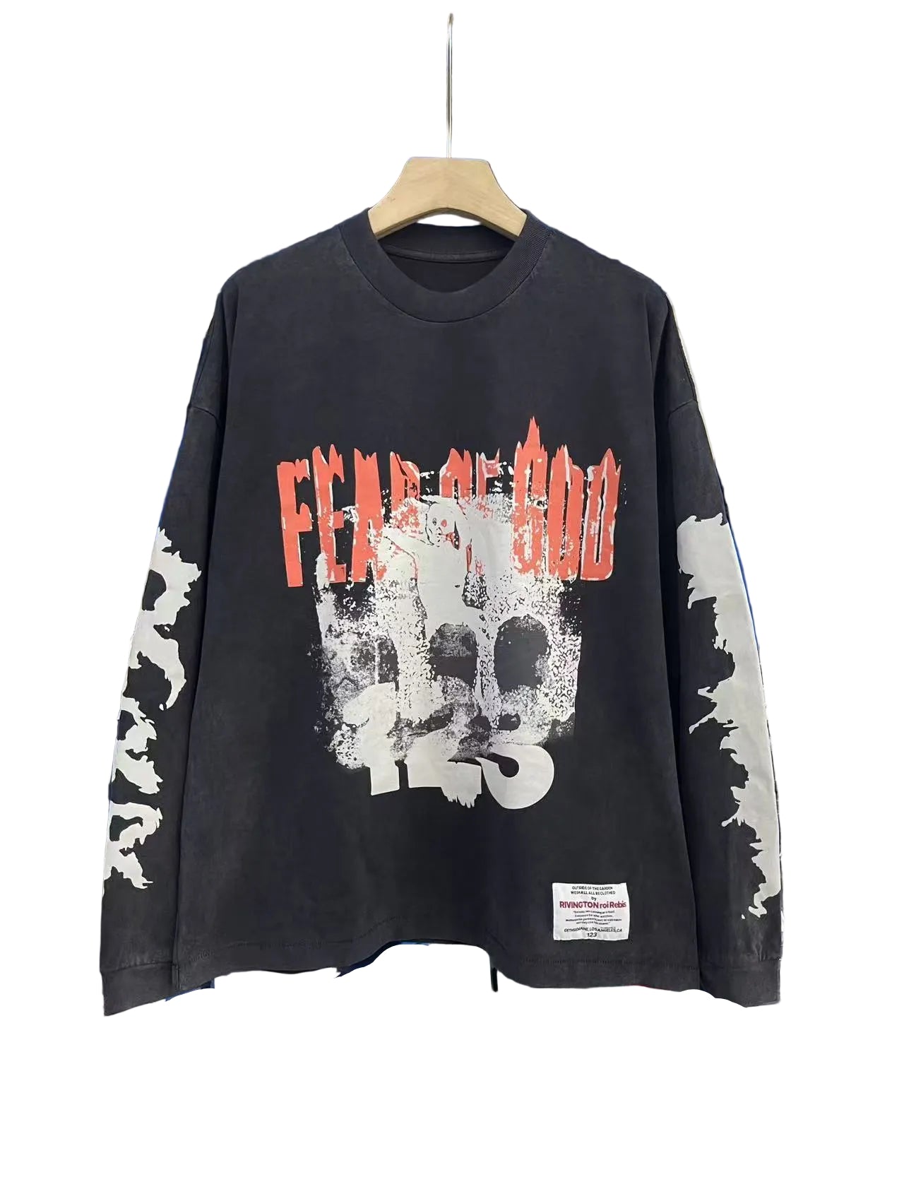 RRR123 Skull Graphic Long‑Sleeve Tee