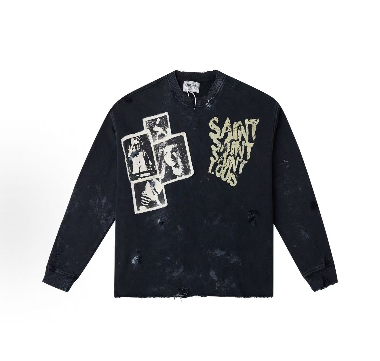 SSSaint Louis Vintage Ripped Long Sleeve T‑Shirt