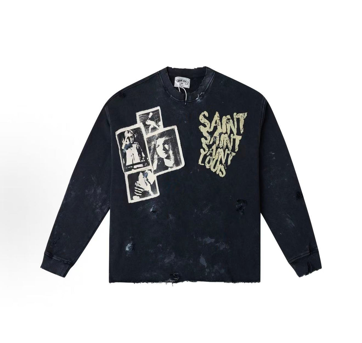 SSSaint Louis Vintage Ripped Long Sleeve T‑Shirt