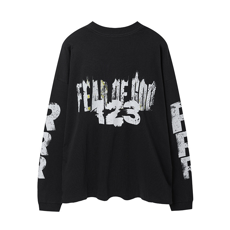 RRR123 Fear Of God Text Long‑Sleeve Tee