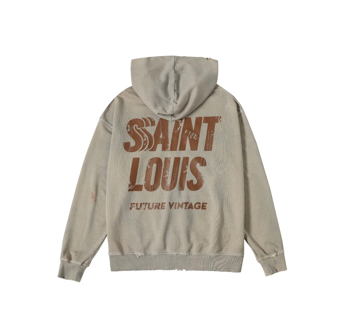 SSSAINT LOUIS Paint‑Splatter Zip‑Up Hoodie